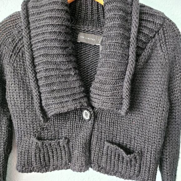 The Limited alpaca and wool blend cropped cardigan sweater - Picture 2 of 10